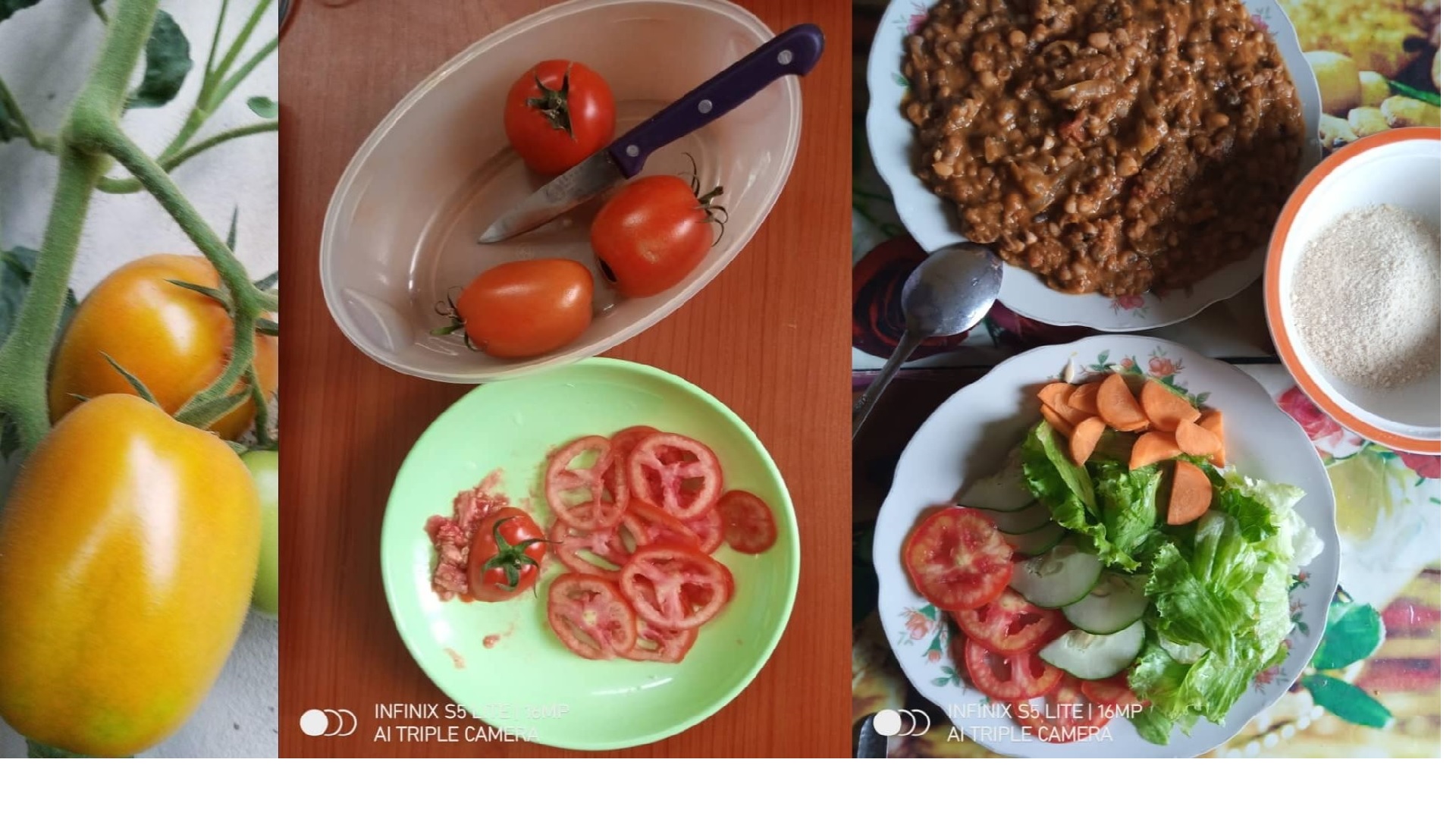 FRESH TOMATOES FROM CRITAC's FARM WITH BEANS AND GARI popularly known in Ghana as "Gob3"